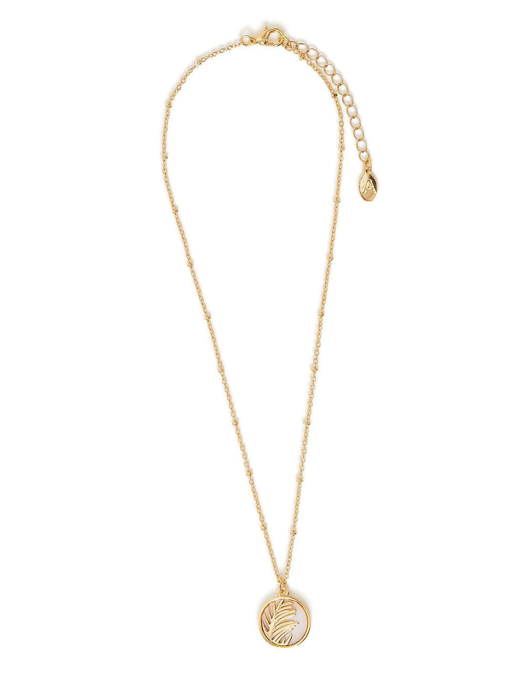 Maansteen cirkelblad hanger ketting – Vergulde mode-sieraden – 41 cm