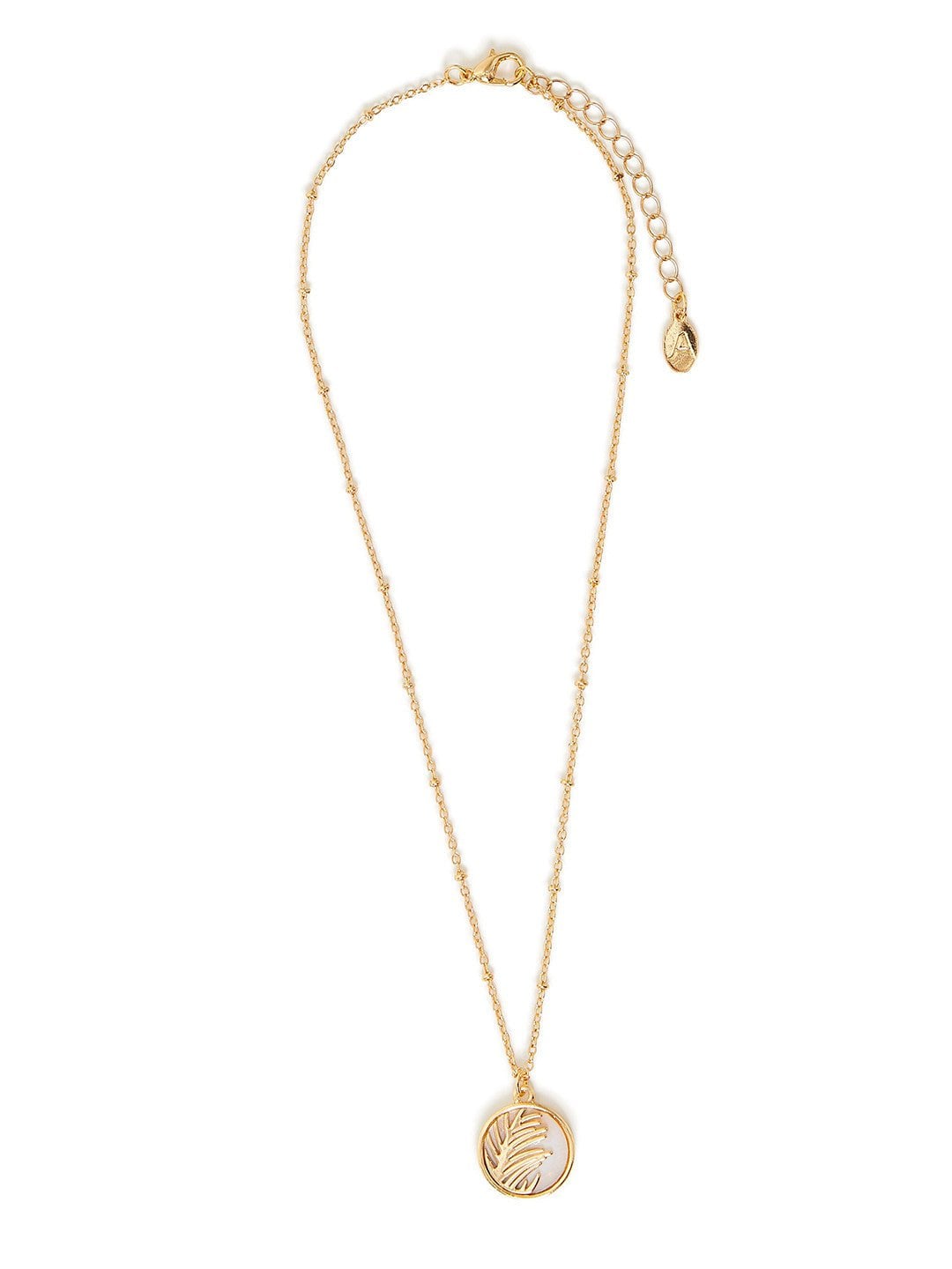 Maansteen cirkelblad hanger ketting – Vergulde mode-sieraden – 41 cm