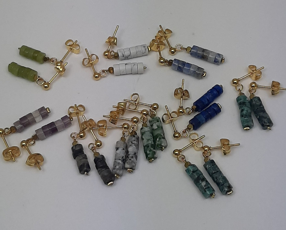 Oorknopjes met edelsteen cubes