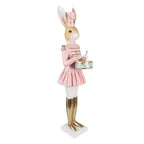 Decoratie Beeld Konijn 79 cm Beige Roze Kunststof