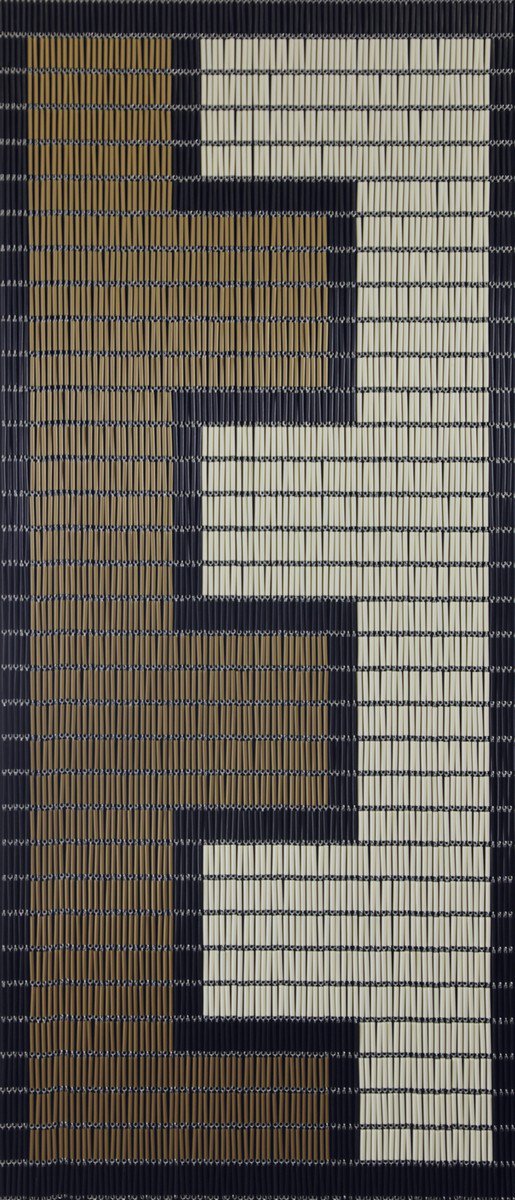 Vliegengordijn rits creme- goud - zwart 90x210 cm