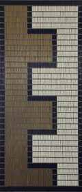 Vliegengordijn rits creme- goud - zwart 90x210 cm
