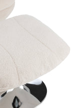 J-Line zetel Relax + Voetbank - metaal/multiplex - creme/zilver