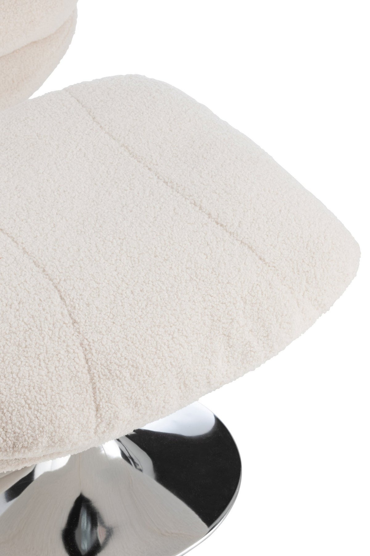 J-Line zetel Relax + Voetbank - metaal/multiplex - creme/zilver