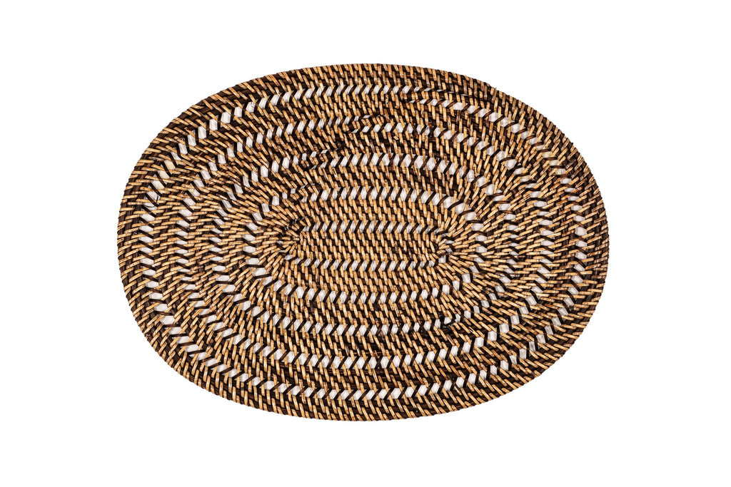 Placemat rattan spiraal - ovaal - 30x40 cm