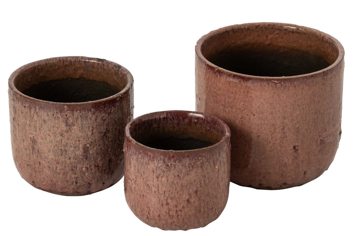 J-Line Bloempot - keramiek - oudroze - large