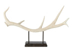 J-Line Gewei op voet - polyresin - beige