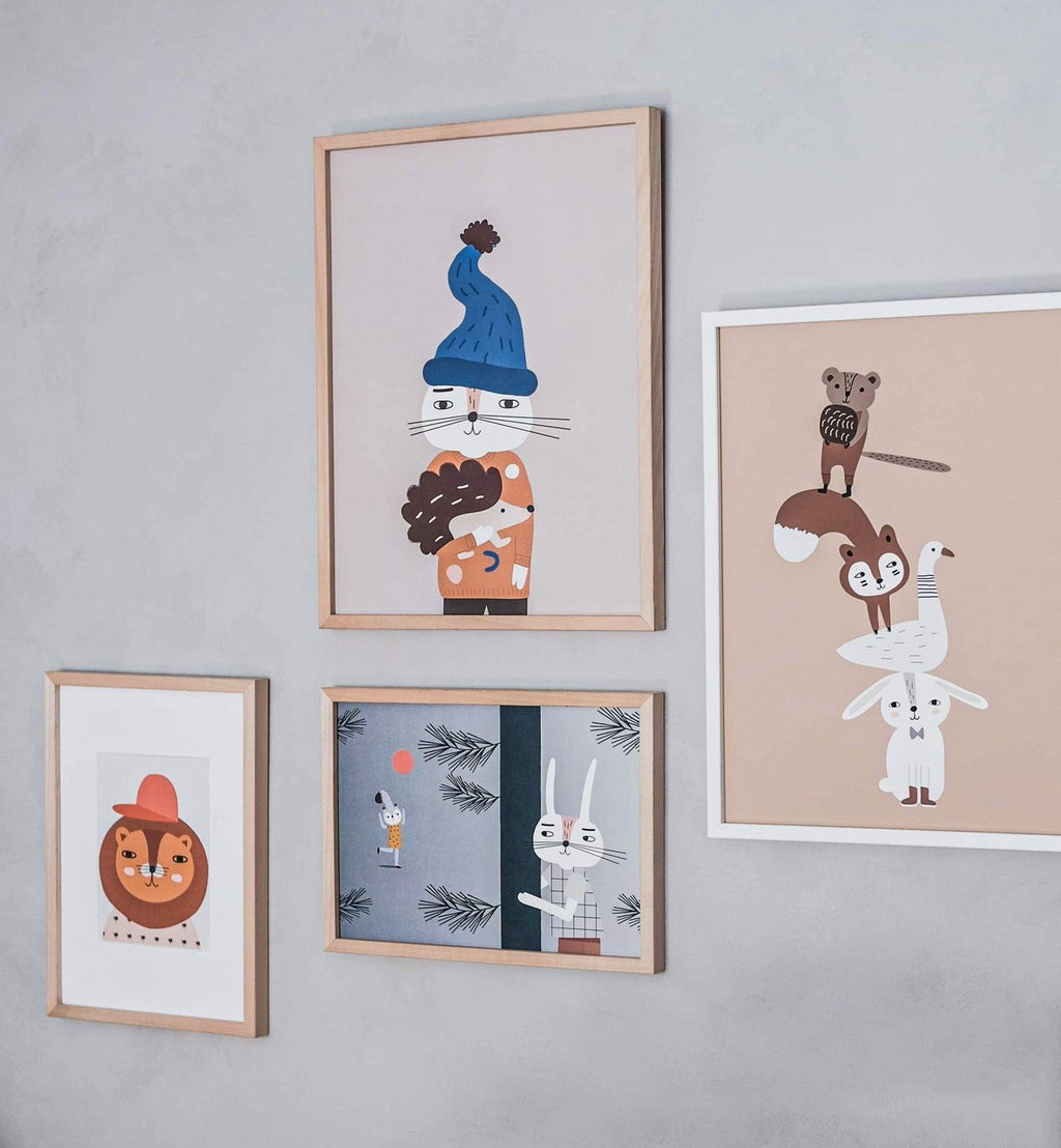 Leeuw met palm T-shirtposter, ecopapier en verpakking