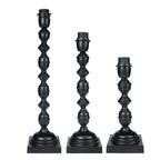 Lampvoet ornament zwart 12x12x40cm