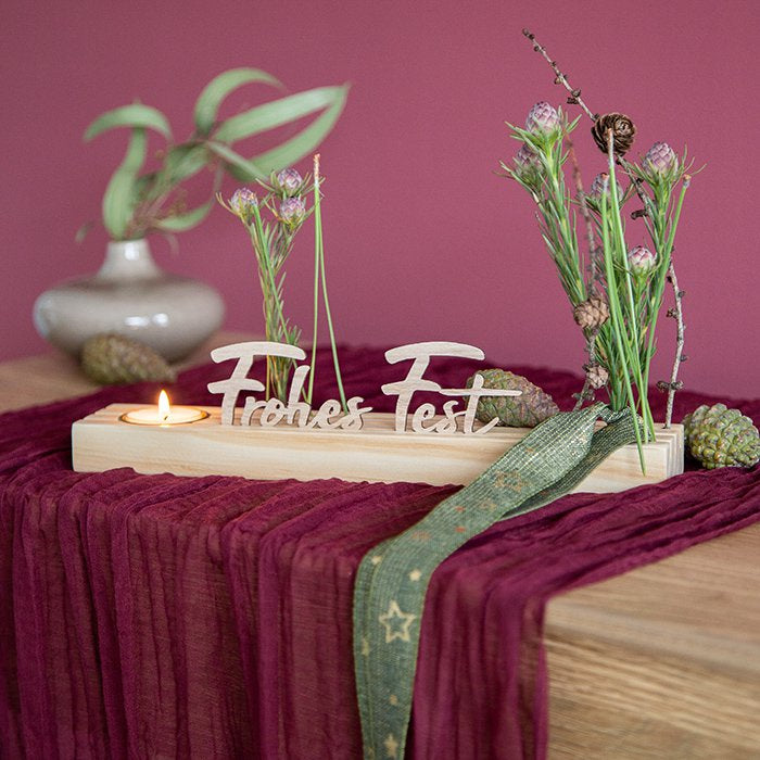 Decoratief bord met theelichthouder