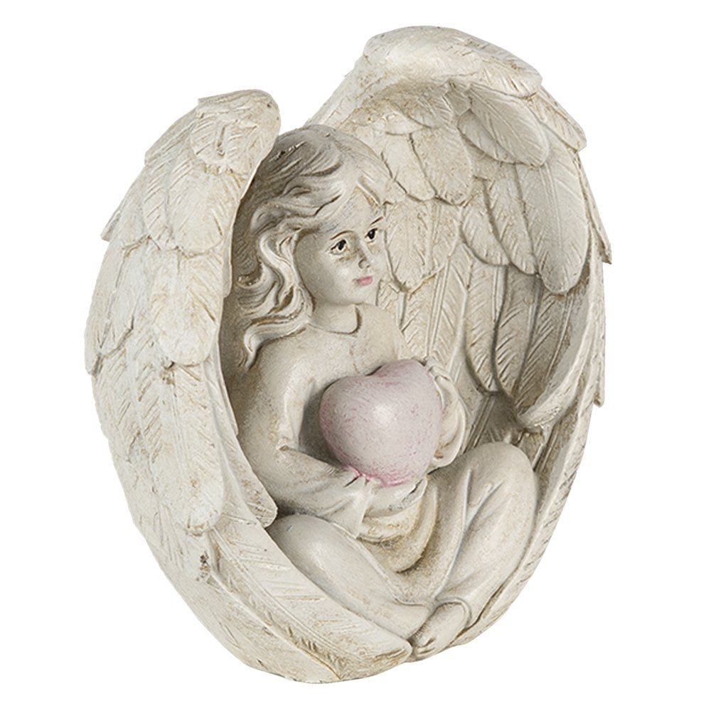 Beeld Engel (2) 10x6x10 cm Beige Kunststof