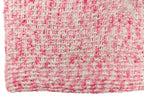 J-Line deken Gebreid - polyresin - roze/wit