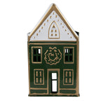 Waxinelichthouder Huis 14x12x25 cm Groen Metaal