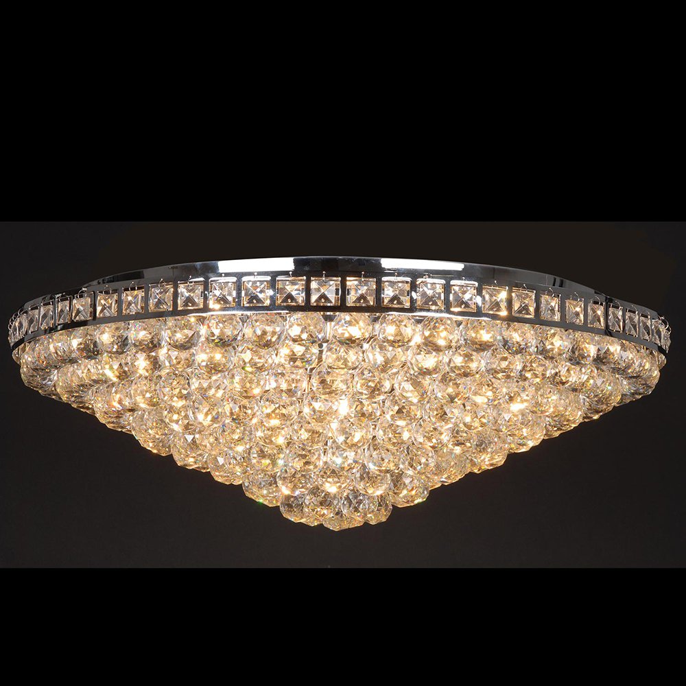 Kroonluchter Ø 80x27 cm Transparant IJzer Hanglamp