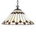 Hanglamp Tiffany Ø 40 cm Wit Bruin Glas Hanglamp Eettafel