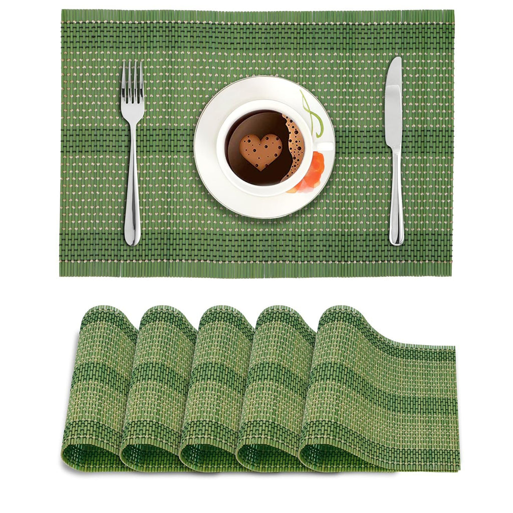 Placemats – Omkeerbare bamboe eetmatten – Set van 6, 45x30 cm