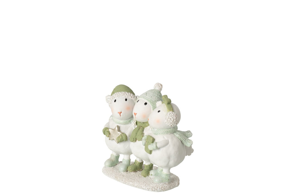 J-Line Winters schaap - steen - wit/groen