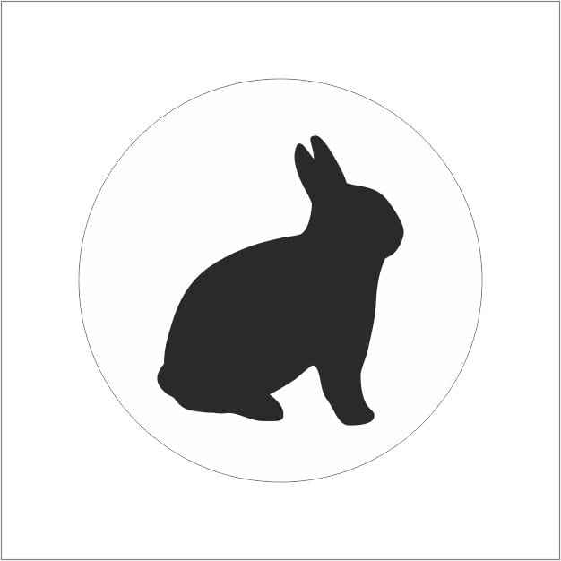 Etiketten - Paashaas zwart - 500 stuks
