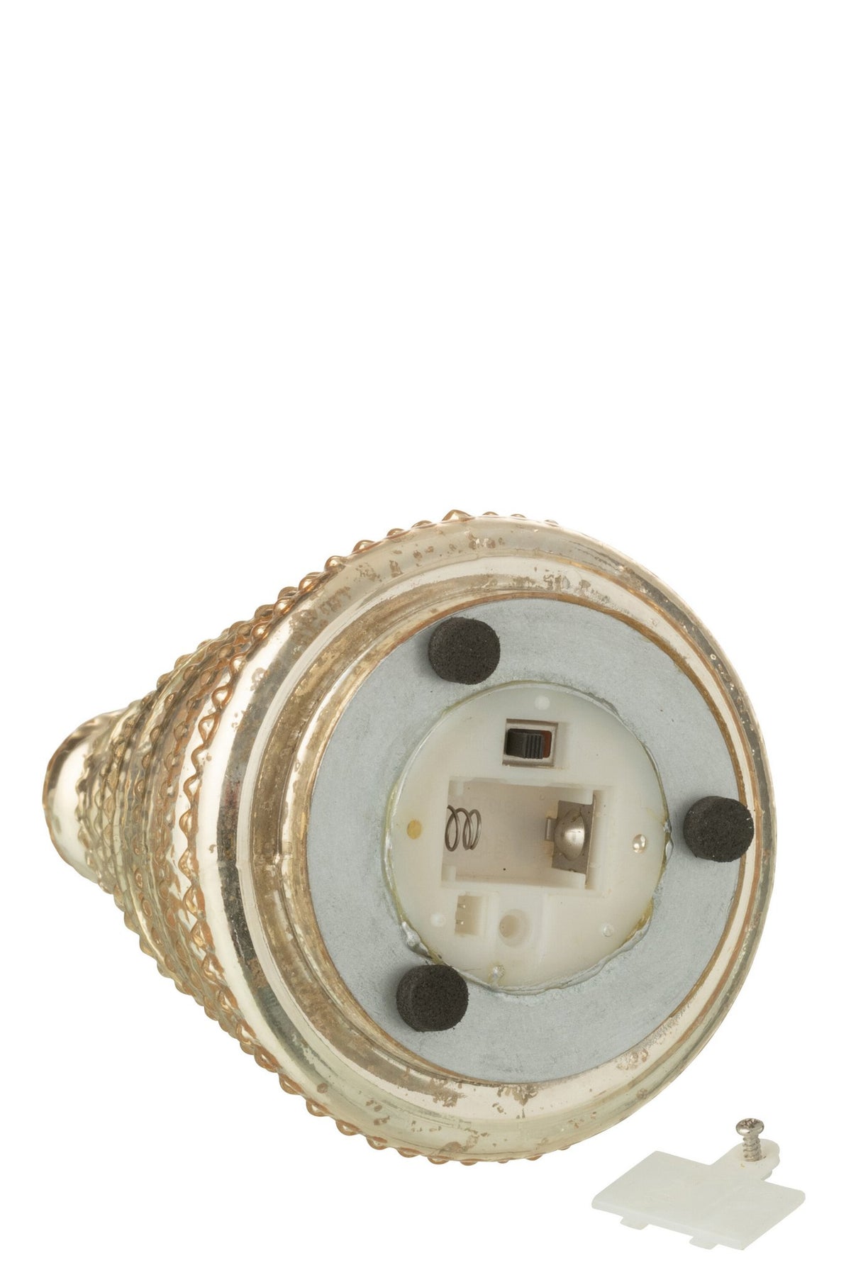 J-Line decoratie Boom Geribbeld - glas - goud - set van 3 - LED