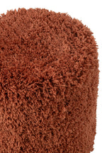 J-Line poef Cylinder Pluizig - polyester - koper