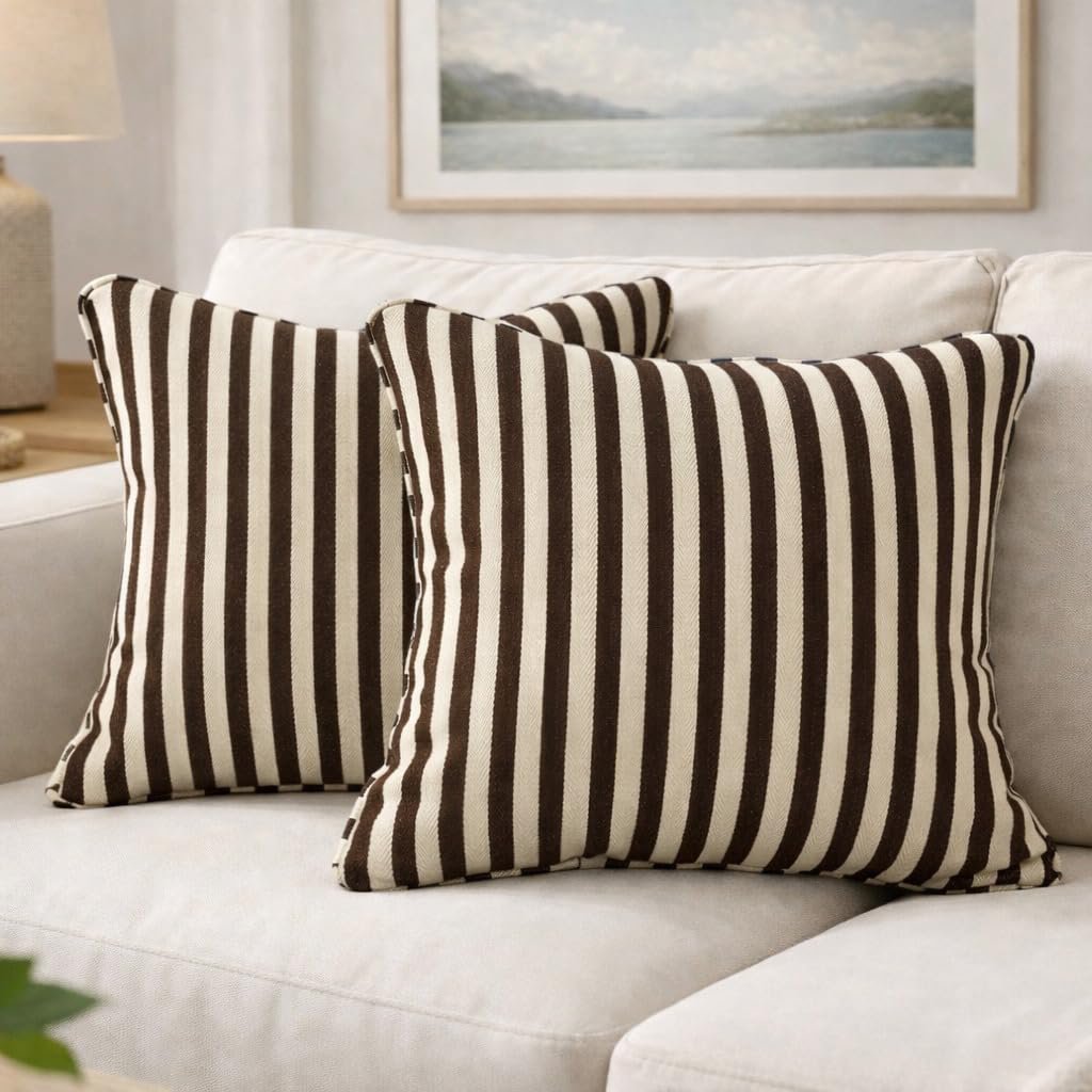 Set van 2 - Decoratieve accenthoezen – Duurzame kussenhoezen – 100% katoen, verborgen ritssluiting – 16x16in