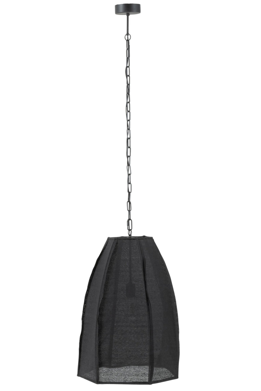 J-Line Plafondlamp Peer Linnen/Ijzer Zwart Large