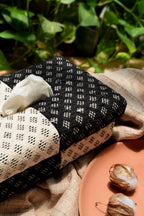 Handgeweven jacquard tissuebox - dubbelzijdig patroon