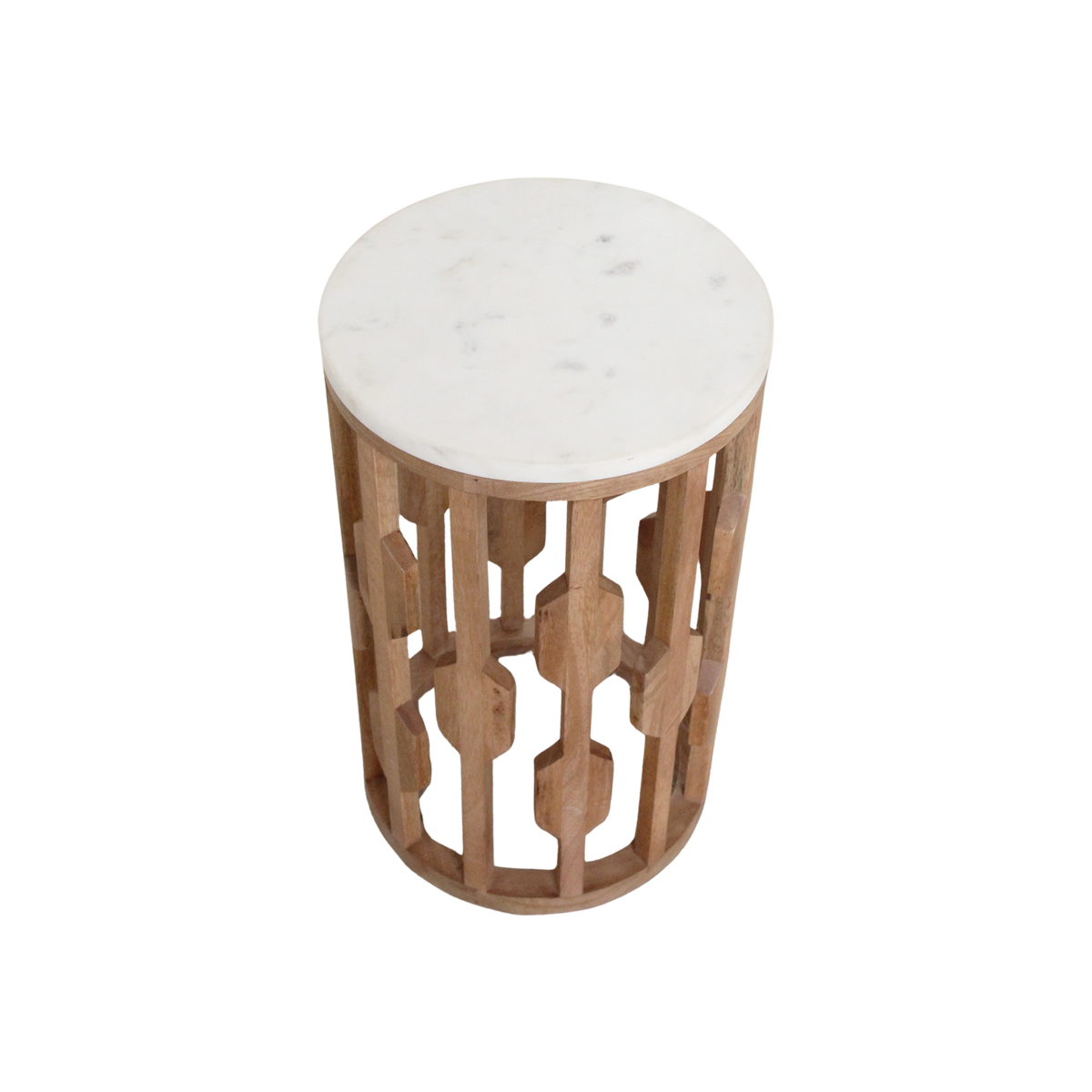 Atjeh bijzettafel marmer wit - 40x40x50 cm