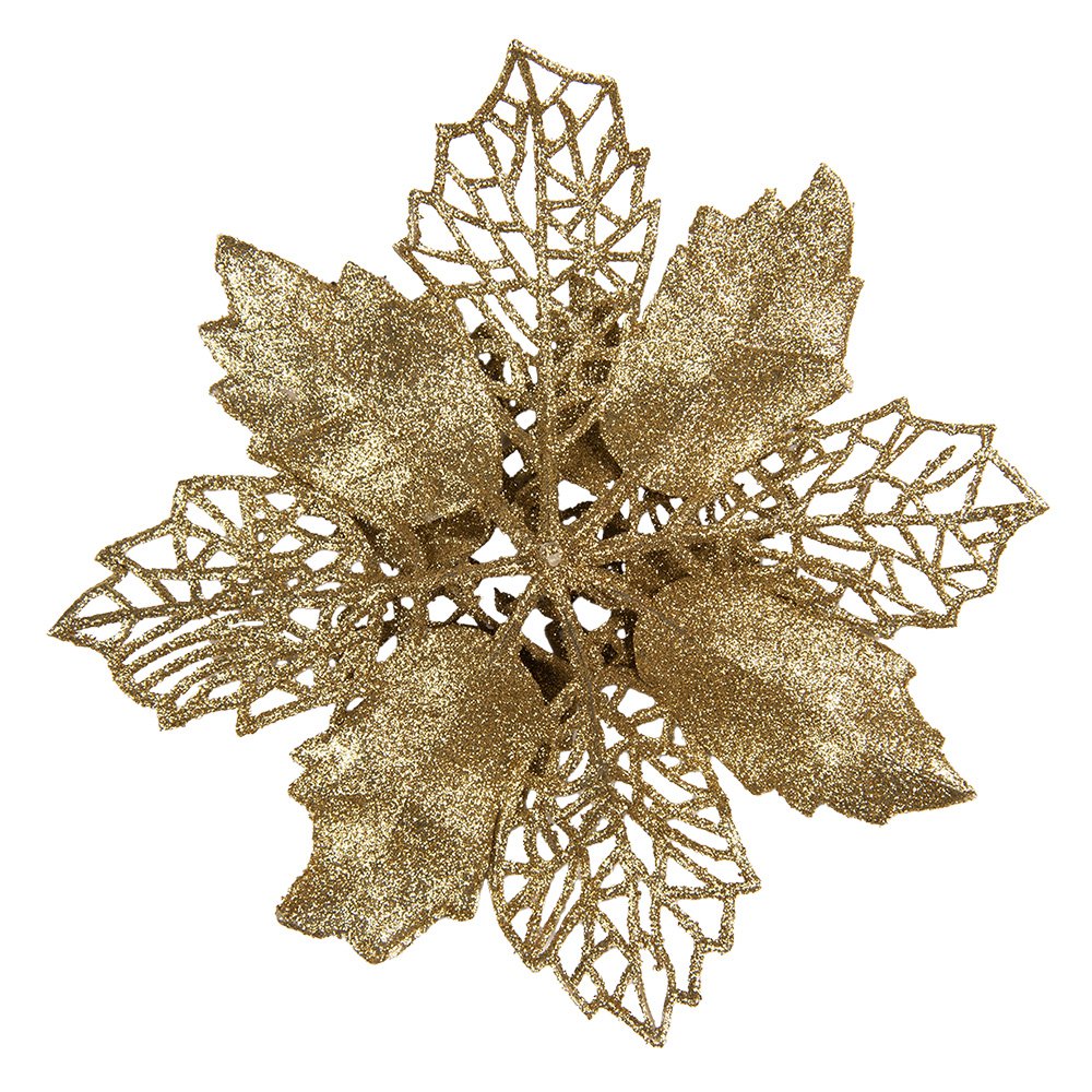 Kunstplant Kerstster Ø 22x5 cm Goudkleurig Kunststof
