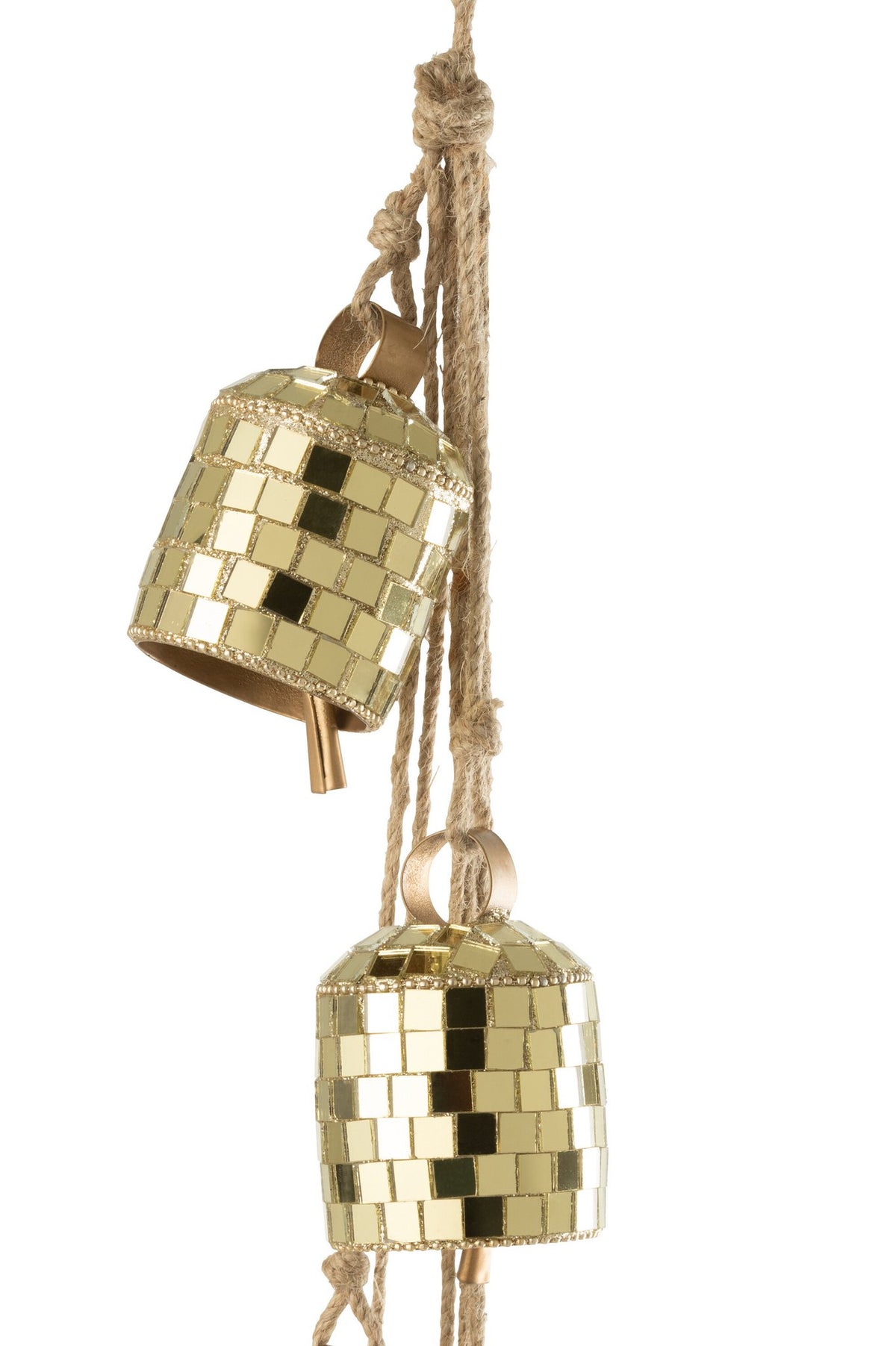 J-Line hanger 7 Bellen Spiegels - ijzer - goud
