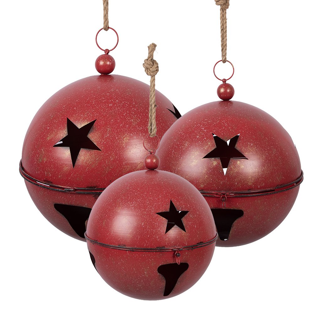 Kerstdecoratie Beeld Kerstbal Ø 60 / Ø 50 / Ø 40 cm Rood Metaal