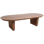 Bullnose mangohouten salontafel bruin - 140x60x35 cm