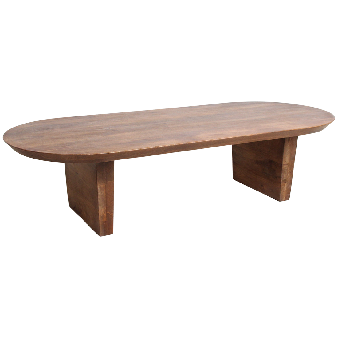 Bullnose mangohouten salontafel bruin - 140x60x35 cm