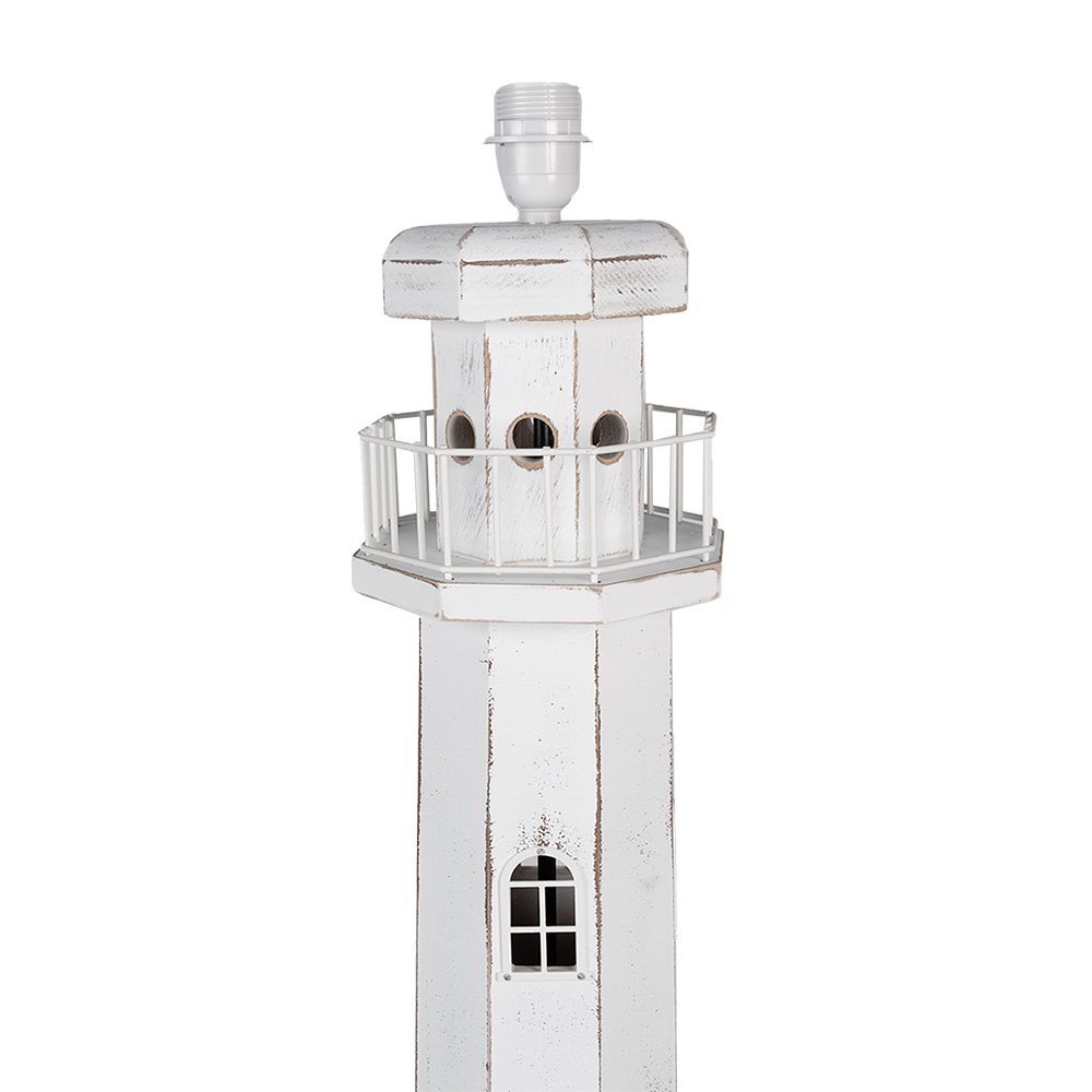 Vloerlamp Vuurtoren 23x23x140 cm Wit Hout