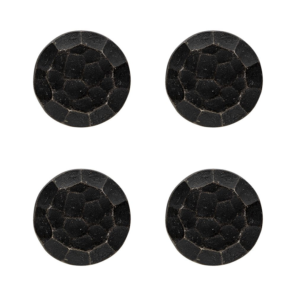Deurknop set van 4 Ø 4 cm Zwart ijzer Meubelknop