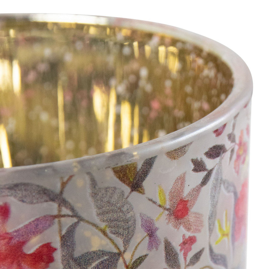 Theelichthouder Glas zara bloemen medium 12cm
