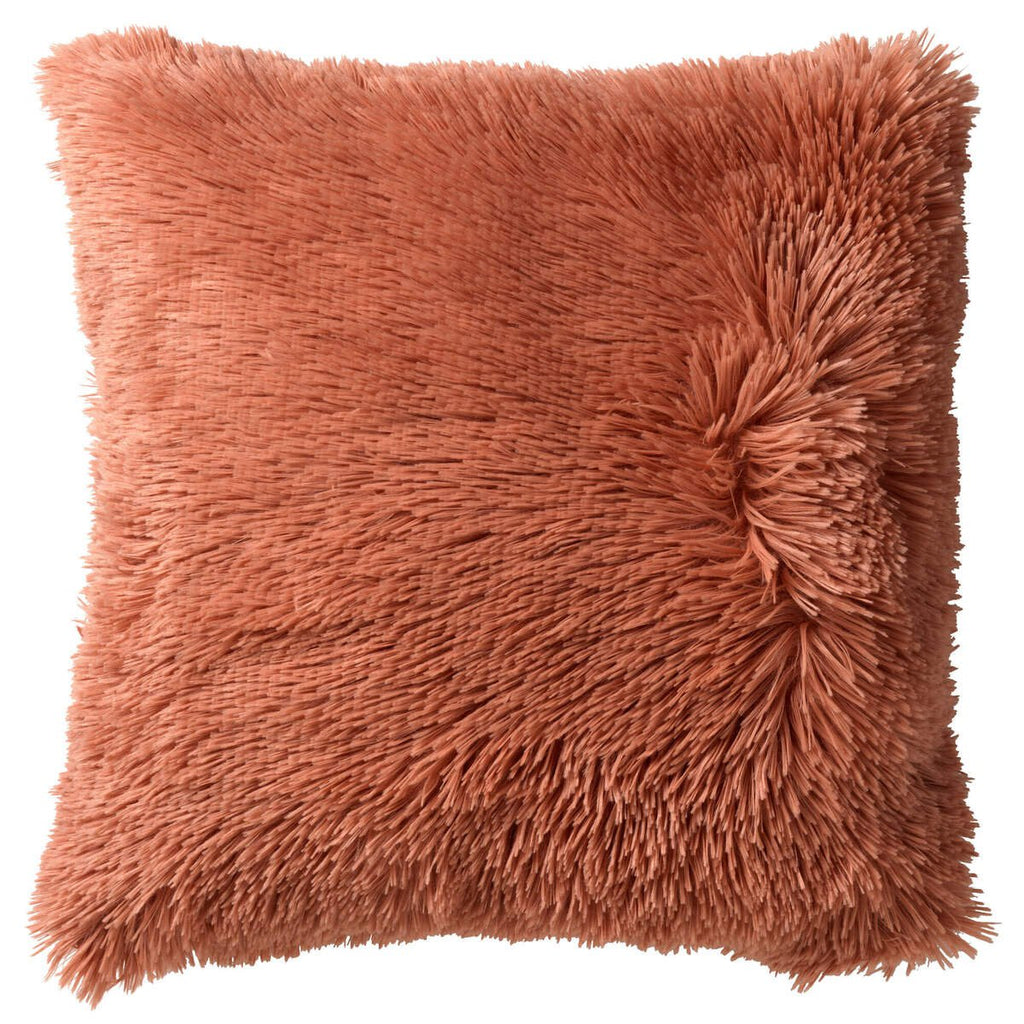 Nederlands Decor Fluffy - Decoratief kussen 60x60 cm - Super Soft - XL Cushion - Geduted Clay - Pink