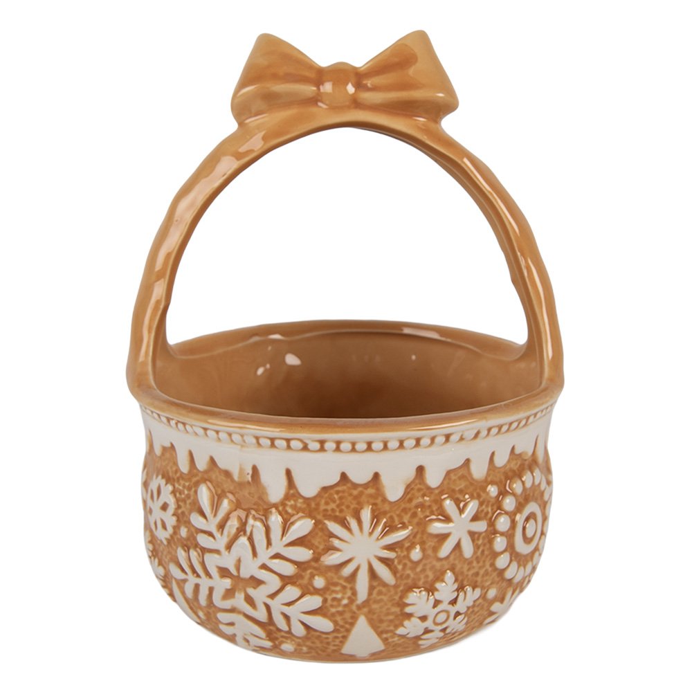 Decoratie Mand Ø 15x21 cm Bruin Keramiek