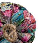Handgemaakt decoratie fleury pompoen pauw bont small