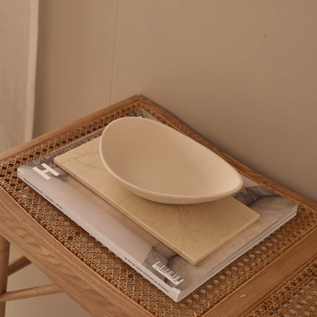 Marmer dienblad rechthoek M beige 15x30cm
