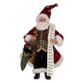 Kerstdecoratie Beeld Kerstman 16x8x28 cm Rood Textiel