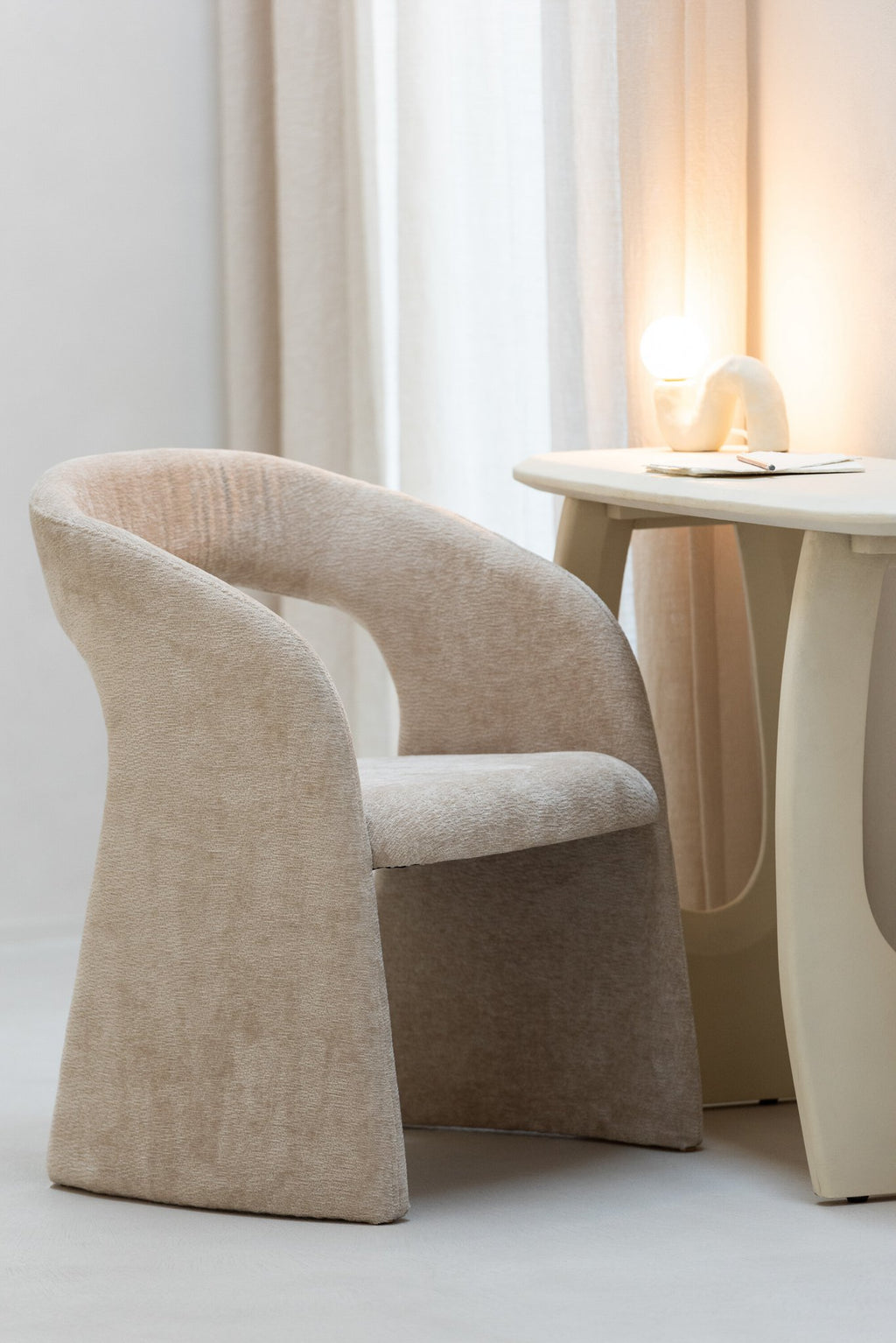 J-Line Anise Stoel Textiel Beige