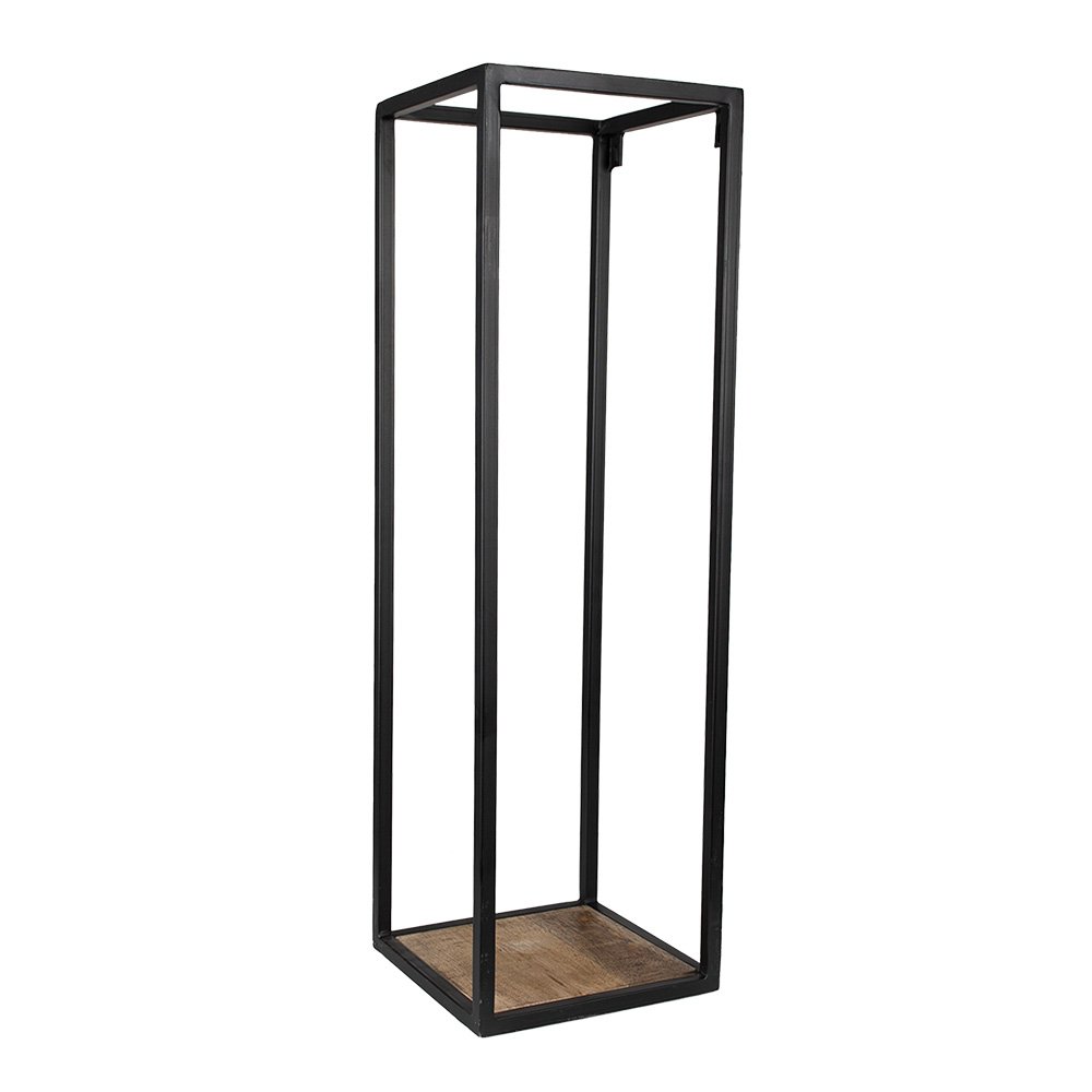 Wandrek 20x20x65 cm Zwart Bruin IJzer Muurrek