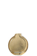 J-Line vaas Miki - glas - transparant/goud - small - Ø 15 cm