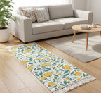 Handgeweven katoenen loper – wasbare bedrukte bloemen – 2x5 voet