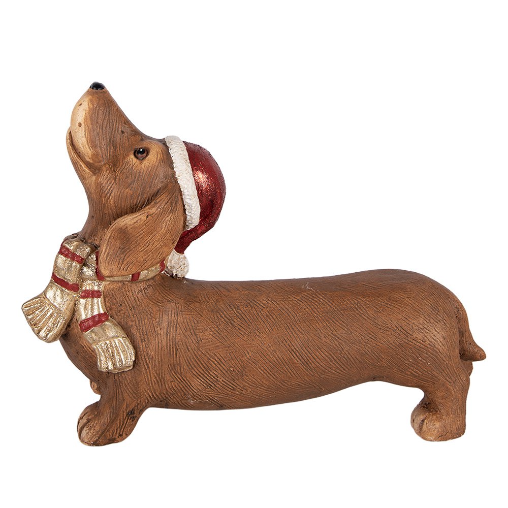 Decoratie Beeld Hond 37x11x27 cm Bruin Keramisch materiaal Teckel