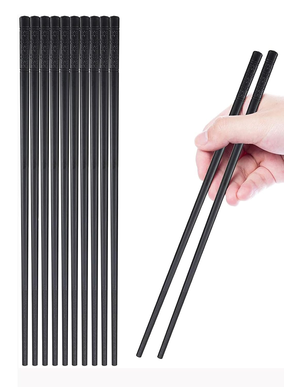Herbruikbare glasvezel eetstokjes – eetstokjes – antislip, vaatwasmachinebestendig – 24 cm, 5 paar
