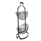 Mandenrek 27x19x57 cm Zwart IJzer Mandje