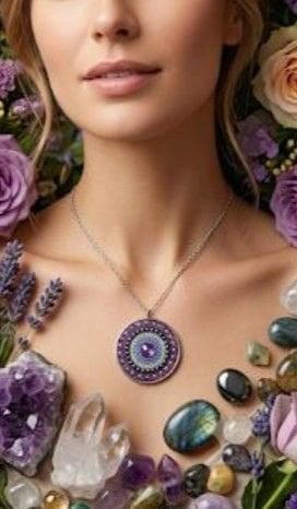 Mandala ketting Amethist