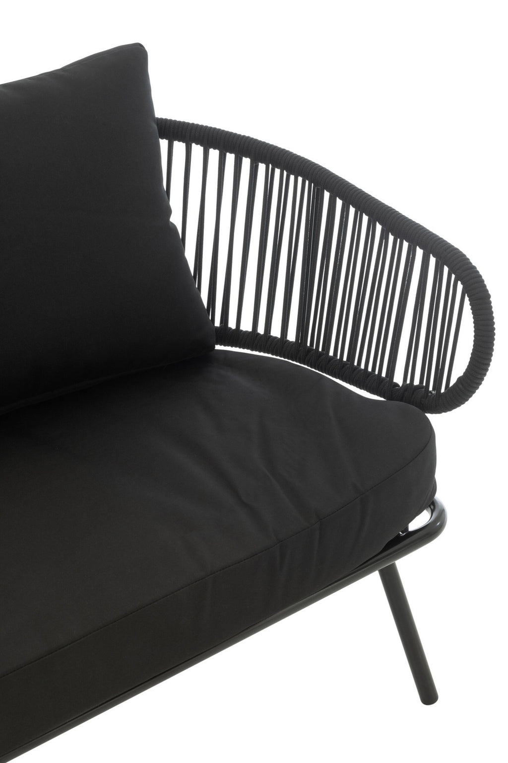 J-Line Set Van Drie Stoel/Bank Poa Metaal/Rattan Zwart